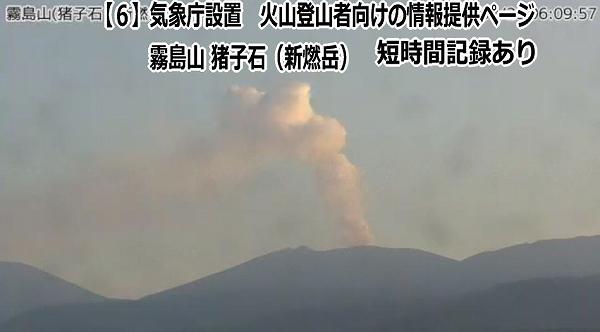 気象庁監視カメラ画像(霧島山 猪子石(韓国岳)) 気象庁監視カメラ画像(霧島山 猪子石(韓国岳))