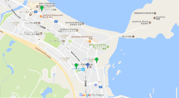 青島付近の無料駐車場