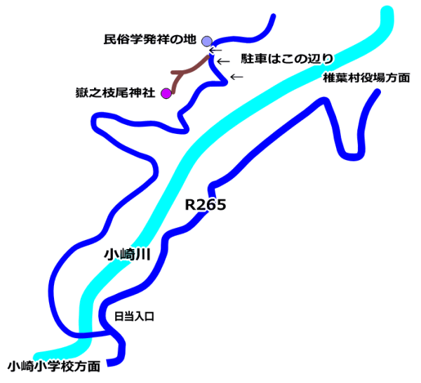 嶽之枝尾神社概略地図